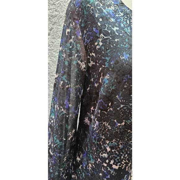 CAbi Green Black‎ Noel Eternity Dress 3339 Sheer Sleeve Lightweight Flowy Small - Picture 4 of 5